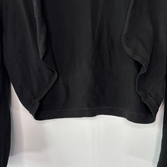 White House Black Market Women's Black Open Front Cropped Shirt Size XL - Picture 4 of 7